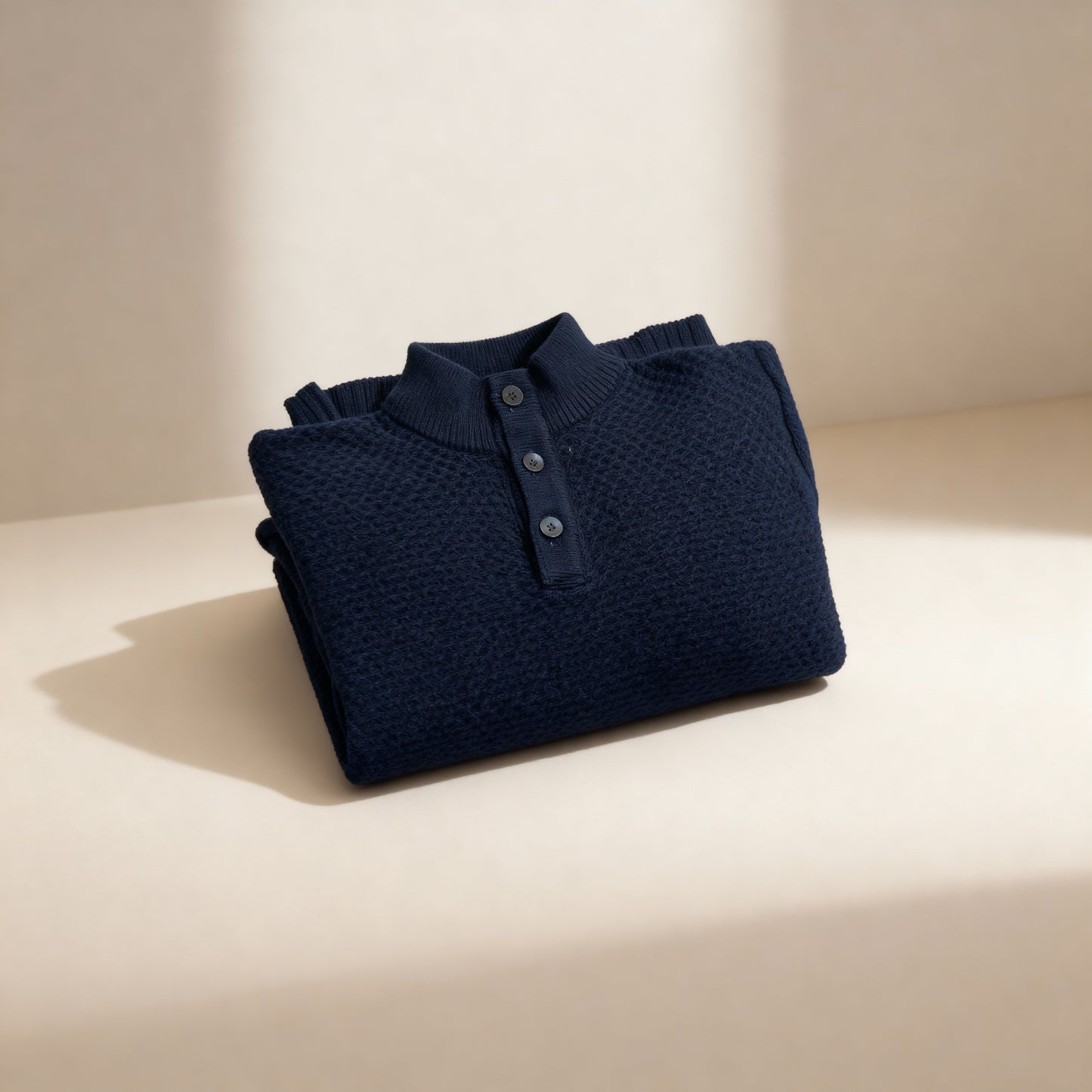 Navy Textured Knit Sweater