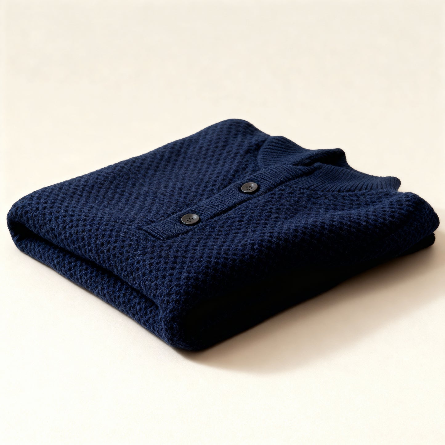 Navy Textured Knit Sweater