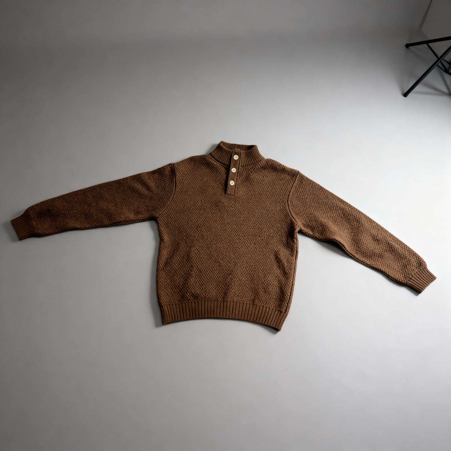 Brown textured knit sweater