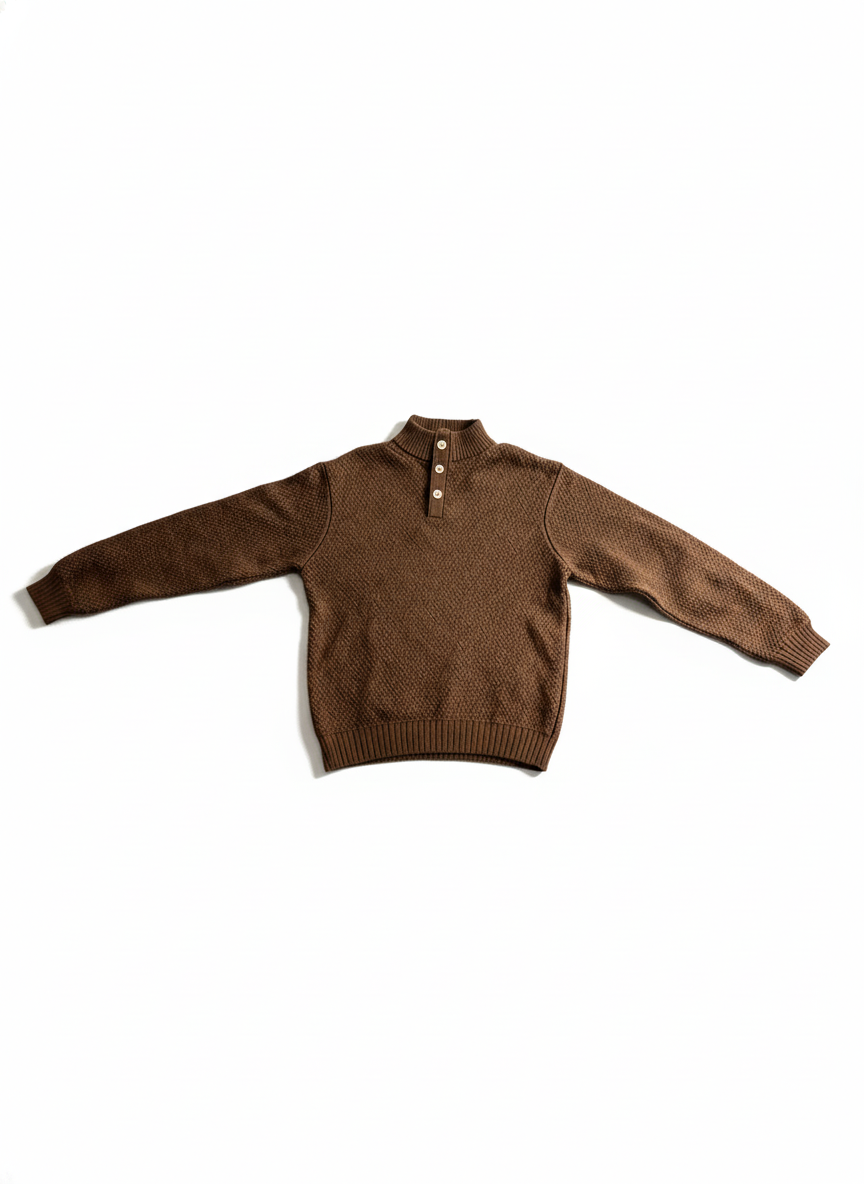 Brown textured knit sweater