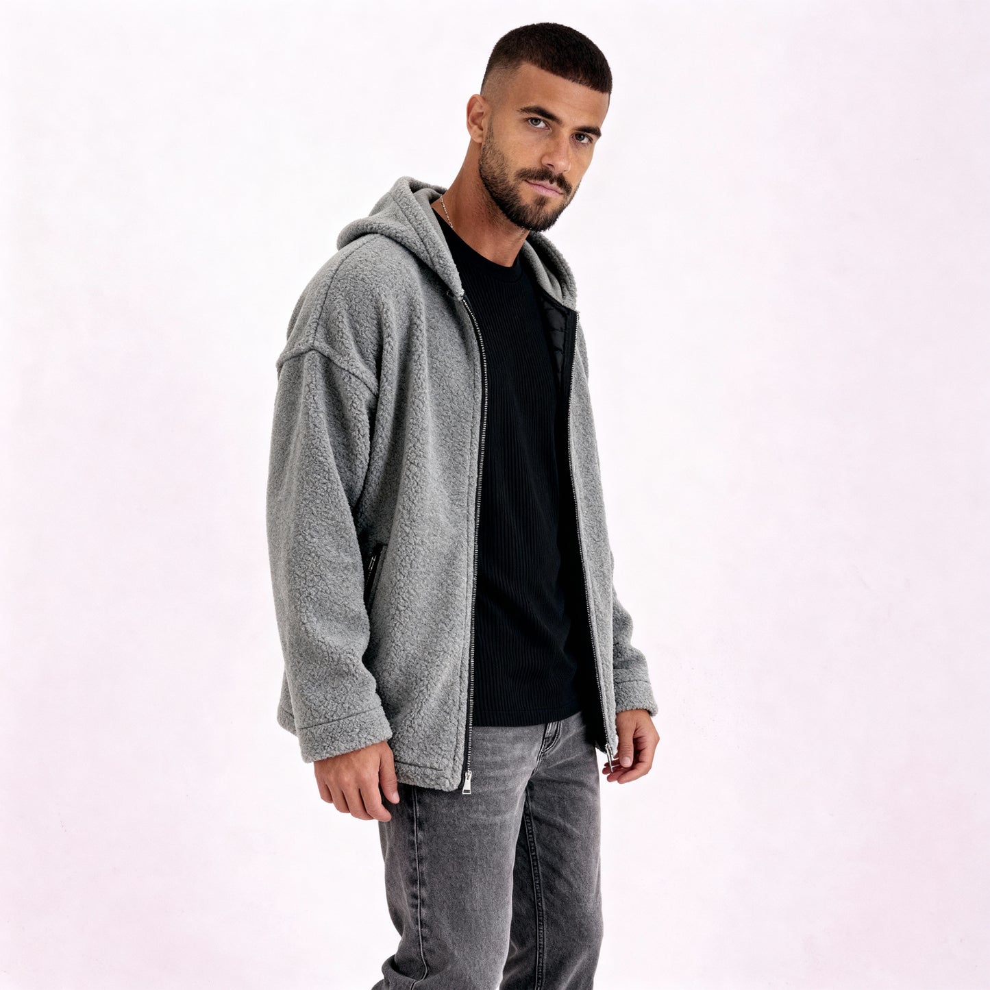 Grey Teddy Bear Jacket